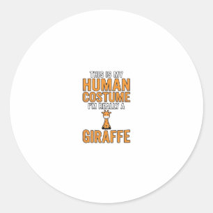 Funny Giraffe Costume Vector Shirt Design_1 Classic Round Sticker