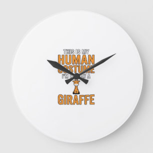 Funny Giraffe Costume Vector Shirt Design_1 Large Clock
