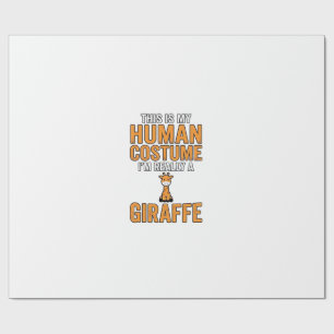 Funny Giraffe Costume Vector Shirt Design_1 Wrapping Paper