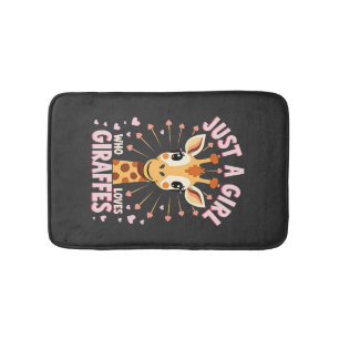 Funny Giraffe Design For Women Girls Safari Giraff Bath Mat