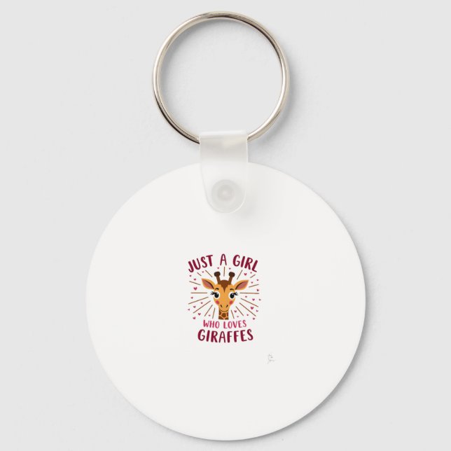 Funny Giraffe Design For Women Girls Safari Giraff Key Ring (Front)