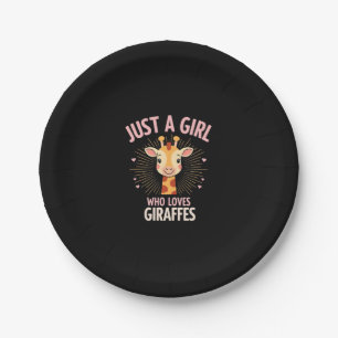Funny Giraffe Design For Women Girls Safari Giraff Paper Plate