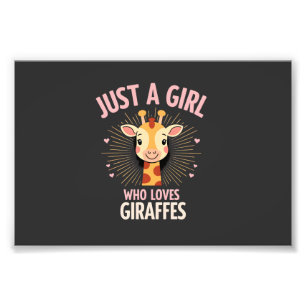 Funny Giraffe Design For Women Girls Safari Giraff Photo Print