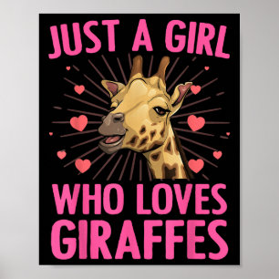 Funny Giraffe Design For Women Girls Safari Giraff Poster