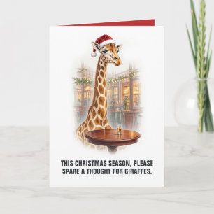 Funny Giraffe Drinking Joke Christmas Card