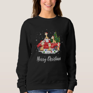 Funny Giraffe Driving Christmas Tree Truck Giraffe Sweatshirt