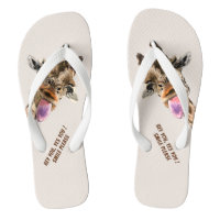 Funny Giraffe Flip Flops Smile - Custom Text