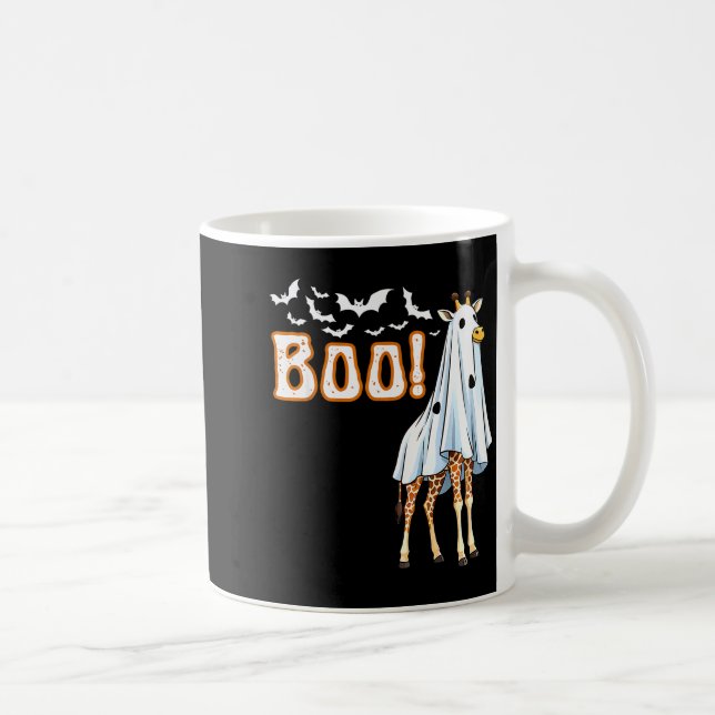 Funny Giraffe Ghost Boo Shirt Cute Animal Hallowee Coffee Mug (Right)