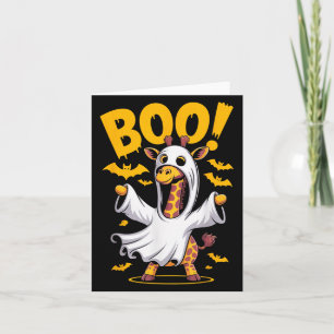Funny Giraffe Ghost Costume Boo Halloween Outfit  Card