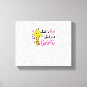 Funny Giraffe Girl Just A Girl Who Loves Giraffes Canvas Print
