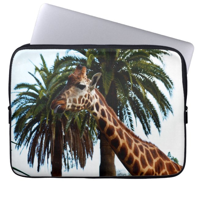 Funny Giraffe Giving A Raspberry,  Laptop Sleeve (Front)
