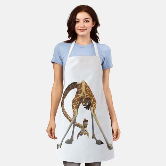 Funny Giraffe Graphic – Cute & Cool Design Animal Apron (Worn)