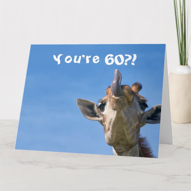 Funny Giraffe Happy 60th Birthday Card (Front)