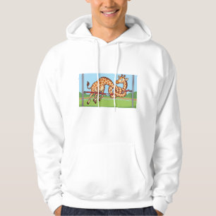 Funny Giraffe High Jump Cartoon Hoodie