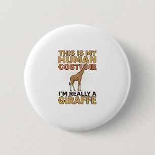 Funny Giraffe Human Costume Vintage Engraving Shir 6 Cm Round Badge