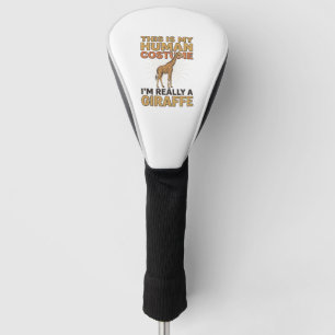Funny Giraffe Human Costume Vintage Engraving Shir Golf Head Cover