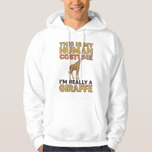 Funny Giraffe Human Costume Vintage Engraving Shir Hoodie