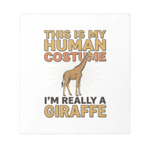 Funny Giraffe Human Costume Vintage Engraving Shir Notepad