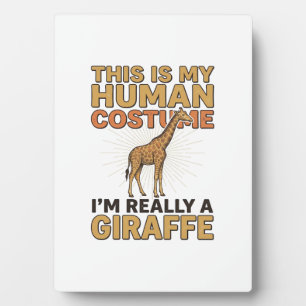 Funny Giraffe Human Costume Vintage Engraving Shir Plaque