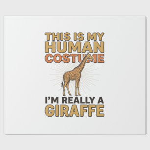 Funny Giraffe Human Costume Vintage Engraving Shir Wrapping Paper