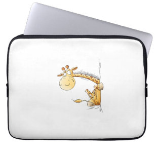 Funny Giraffe I Cute Cartoon Wild Animal Lover Fun Laptop Sleeve
