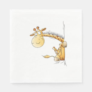 Funny Giraffe I Cute Cartoon Wild Animal Lover Fun Napkin