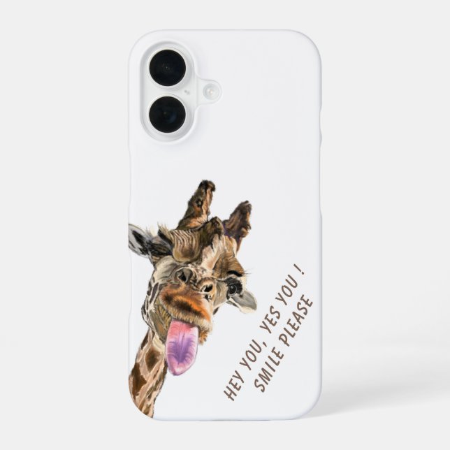 Funny Giraffe iPhone Case - Custom Text (Back)
