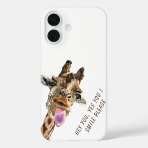 Funny Giraffe iPhone Case - Custom Text