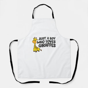 Funny Giraffe Just a Boy Who Loves Giraffes Apron