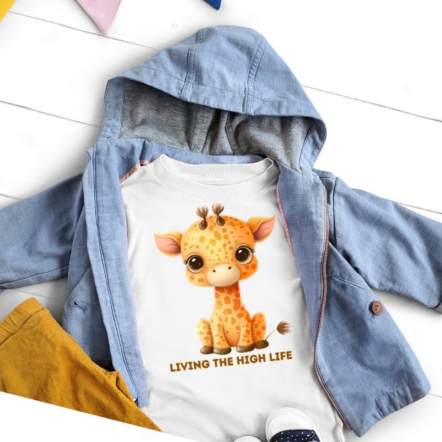Funny Giraffe Living the High Life Toddler T-Shirt (Creator Uploaded)