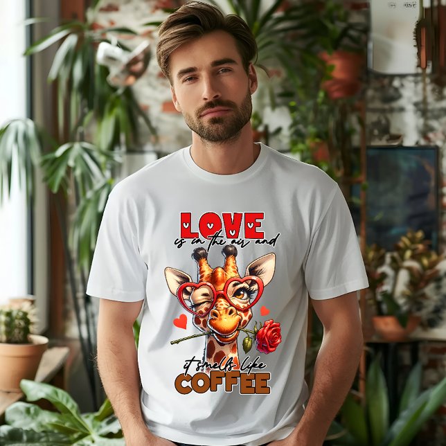 Funny Giraffe Love & Coffee T-Shirt (Creator Uploaded)