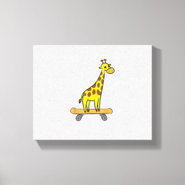 Funny Giraffe Lover Giraffe Skateboard  Canvas Print (Front)