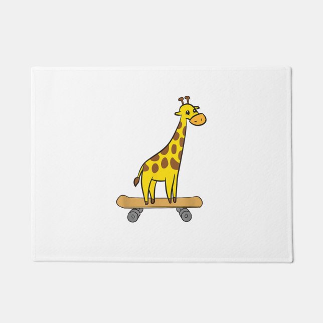 Funny Giraffe Lover Giraffe Skateboard  Doormat (Front)