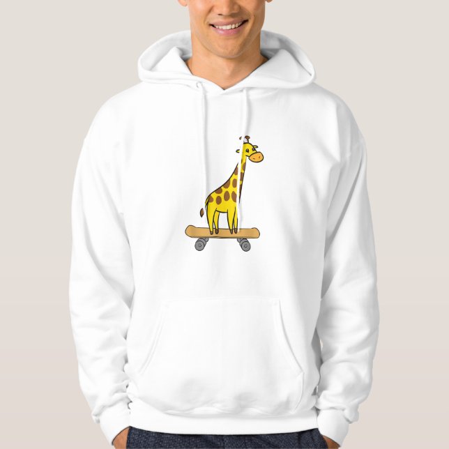 Funny Giraffe Lover Giraffe Skateboard  Hoodie (Front)