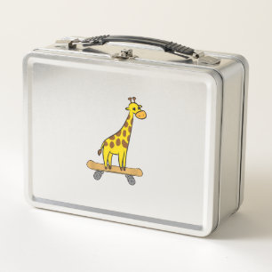 Funny Giraffe Lover Giraffe Skateboard  Metal Lunch Box
