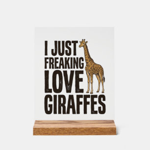 Funny Giraffe Lover Vintage Engraving Shirt Design Acrylic Sign