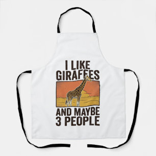 Funny Giraffe Lover Vintage Engraving Shirt Design Apron