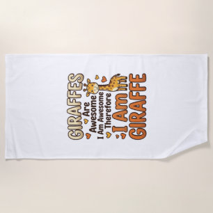 Funny Giraffe Lover Vintage Engraving Shirt Design Beach Towel