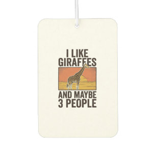 Funny Giraffe Lover Vintage Engraving Shirt Design Car Air Freshener