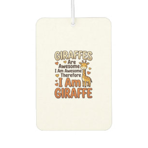 Funny Giraffe Lover Vintage Engraving Shirt Design Car Air Freshener