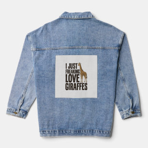 Funny Giraffe Lover Vintage Engraving Shirt Design Denim Jacket