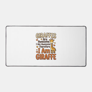 Funny Giraffe Lover Vintage Engraving Shirt Design Desk Mat