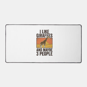 Funny Giraffe Lover Vintage Engraving Shirt Design Desk Mat