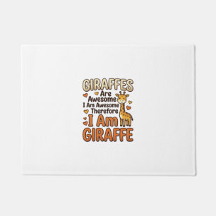 Funny Giraffe Lover Vintage Engraving Shirt Design Doormat