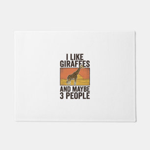 Funny Giraffe Lover Vintage Engraving Shirt Design Doormat
