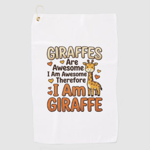 Funny Giraffe Lover Vintage Engraving Shirt Design Golf Towel