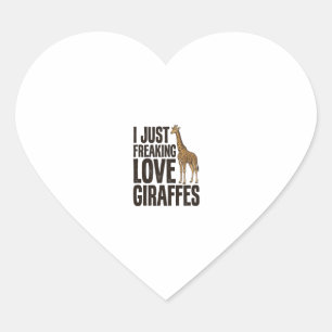 Funny Giraffe Lover Vintage Engraving Shirt Design Heart Sticker