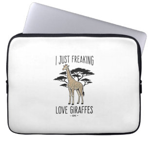 Funny Giraffe Lover Vintage Engraving Shirt Design Laptop Sleeve