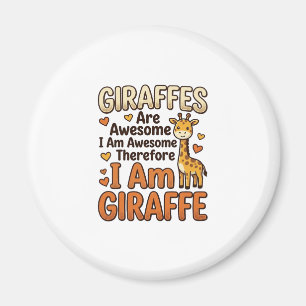 Funny Giraffe Lover Vintage Engraving Shirt Design Magnet