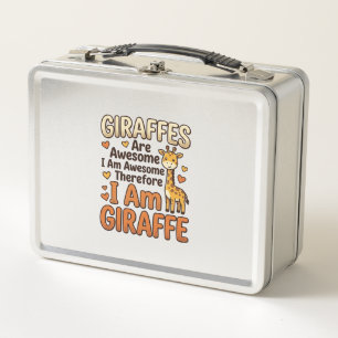 Funny Giraffe Lover Vintage Engraving Shirt Design Metal Lunch Box